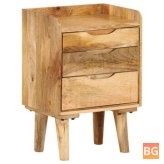 Bedside Cabinet with Drawer and Shelf - mango wood