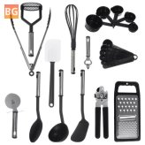 Kitchen Cookware with Stainless Steel Blades and Utensils