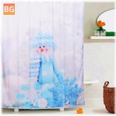 Waterproof Shower Curtain with Snowman Pattern - 180x180cm