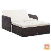 Garden Lounge Set with Cushions and Mattress