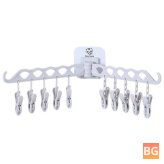 Rotating Wall-mounted Hanger with 10 Clips