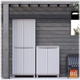 Light Gray and Beige 2-Door Storage Cabinet (68x39x170 cm)