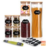 Spice Jar with Wooden Lid - 7PCS