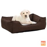 Dog Bed Linen - Look 65x50x20 cm - Fleece Brown and White