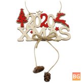 1PC Wooden Hanging Elk Christmas Decoration Door - 2020
