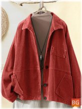 Vintage Turn-down Collar Long SleeveCoats for Women
