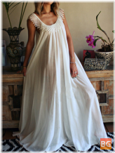 Transparent Maxi Dress for Women - Plain Lace Chiffon