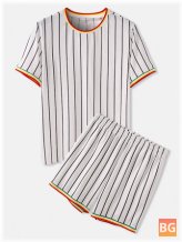 Short Sleeve Pajama Set for Men