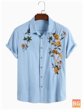 Casual Shirt with Floral Embroidery