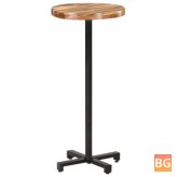Round Bar Table with Wood Base and Acacia Wood Top
