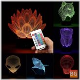 Remote Control Desk Lamp with 3D Color Changing LED