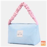 Women's Candy Color Corduroy Letter Patch Tote Bag - Large Capacity - Soft Zipper - Shoulder Bag