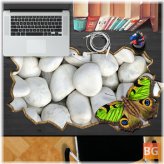 Stone Butterfly Desk Sticker - 3D