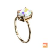 Open Ring Crystal - Gold