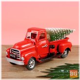 Christmas Metal Car Antique Red Truck Model - Party Decorations