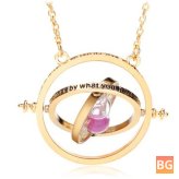 Time Turner Rotating Hourglass Pendant with Gold and Silver Plated