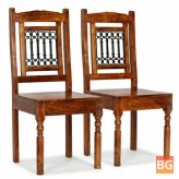 Dining Chairs (2 pcs) - Solid Wood