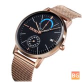 SKMEI 9182 Business Style Metal Mesh Watch Strap - Watch