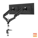 Monitor Stand with Dual Pneumatic Arms and 360° Rotation - Black