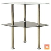 Black Side Table with Two Tiers - 15
