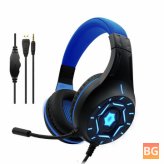 KOMC G315 Gaming Headphones - 3.5mm Wire USB 7.1 Virtual Surround Channel RGB with Mic Over Ear Wired Headset Noise Reduction