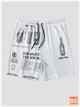 Shorts With Pocket - Mens Beers Newspaper Print