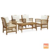 Garden Lounge Set with Cushions and Solid Wood