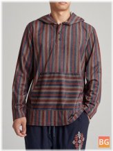 Half Buttons Hooded Sweatshirts for Men