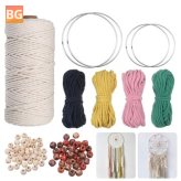 Beginner's Macrame Kit with Natural Rope, Rings, Beads, and Colorful Cotton Rope for Plant Hangers and Crafts