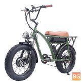 GF750 17.5Ah Electric Bicycle - 20*4.0 Inch Fat Tire 80km Mileage Range, Max Load 120kg