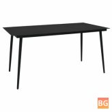 Black Dining Table with Glass Top 74.8