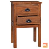 Wooden Bedside Cabinet with Doors and Drawers