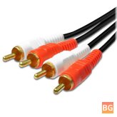 Stereo Audio Cable - RCA to Male - for Home Theater DVD TV Amplifier CD Soundbox