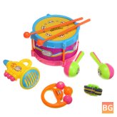 7 PCS Baby Kids Rolling Drum Musical Instruments