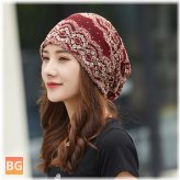 Women's Cotton Ethnic Style Floral Embroidery Beanie