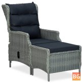 Garden Chair with Footstool - Poly Rattan