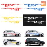 Car Body Graphics Vinyl Decals - 1 Pair, 102x14 Inches, Blue/Red/Yellow/White
