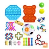 Dice Toys for Kids and Adults - Set of Squeeze, Drawstring, and Magic Cube