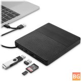 USB3.0 Type-C External CD/DVD Drive with Card Reader