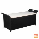 Water-resistant Poly Rattan Garden Storage Bench with Inner Bag