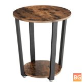 Lusimo Industrial Side Table - Metal - Table with Storage Rack - Easy Assembly - Round Sofa Table with Frame
