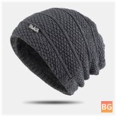Men's Beanie Hat with a Solid Color Striped Design