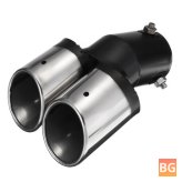 Round Tailed Muffler for Pipe Work - 62mm (Color:Chrome)
