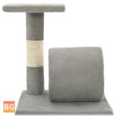 Gray Cat Scratch Post with Sisal Scratch Pad