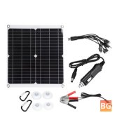18V Solar Charger Kit with 50W Monocrystalline Panel and 10-in-1 Adapter