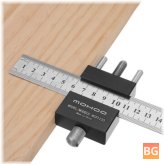 Steel Ruler Angle Scriber with Positioning Block and Line Marking Gauge