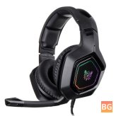 Onikuma K10 7.1 Channel Gaming Headset with Virtual Surround Sound Bass Headphone LED Lights and Omnidirectional microphone
