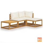 Garden Lounge Set with Cushion and Wood