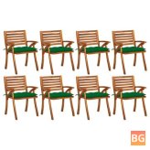 8-Piece Set of Garden Chairs with Cushions