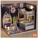 DIY Doll House Kit with LED Light and Dust Proof Cover